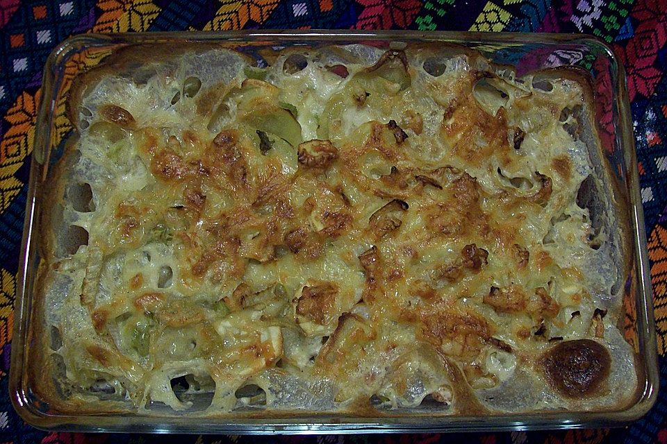 Pastinaken-Fenchel-Kartoffelgratin