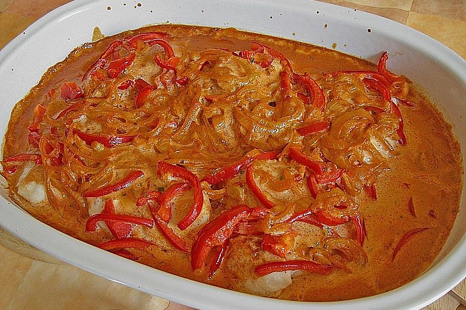 Paprika-Sahne-Hähnchen