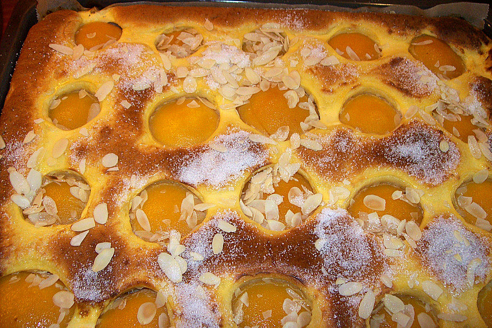 Pfirsich-Buttermilchkuchen vom Blech