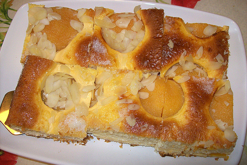 Pfirsich-Buttermilchkuchen vom Blech