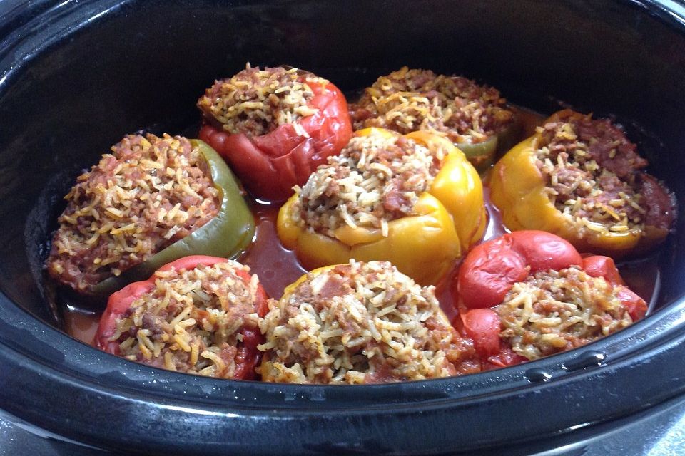 Gefüllte Paprika im Slowcooker