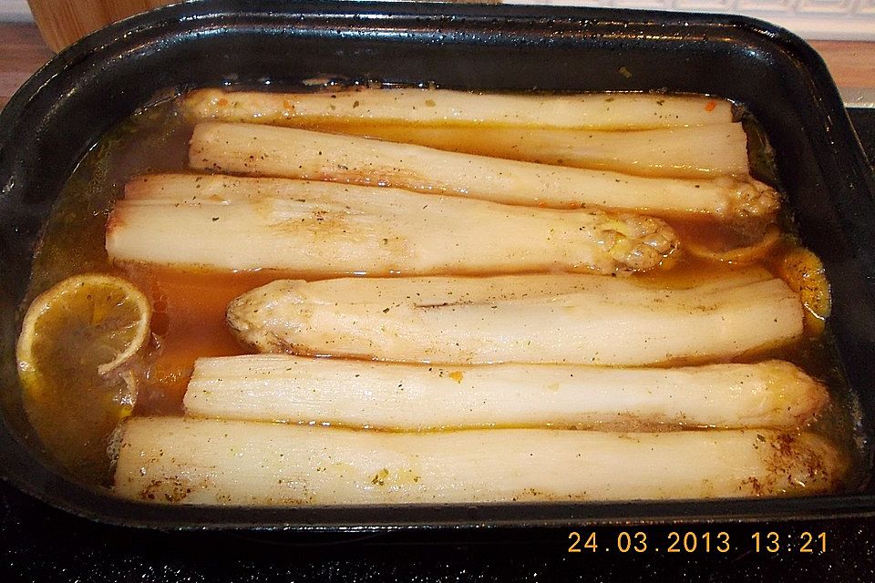 Schweinefilet mit karamellisiertem Spargel