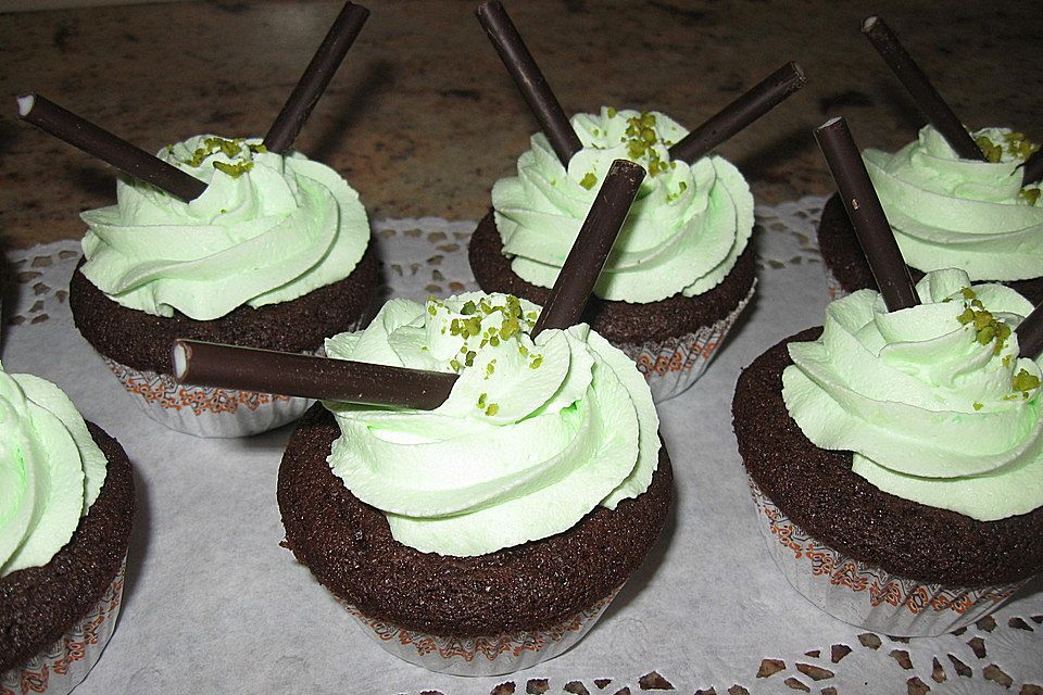 Schoko-Pfefferminz-Cupcakes