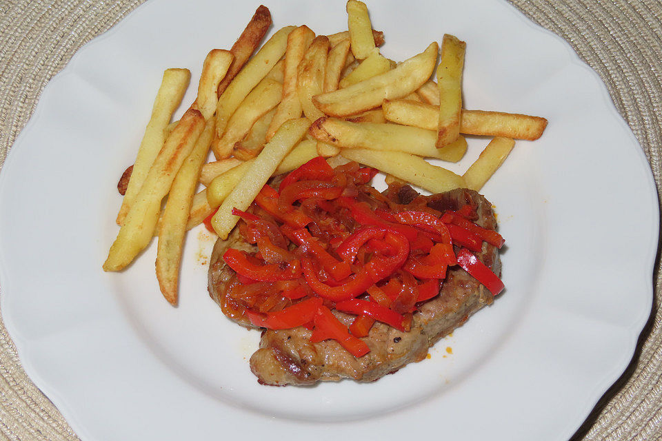 Zwiebel-Paprika-Steaks