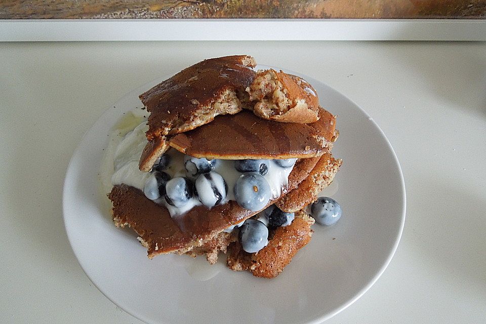 Blaubeer Pancakes aus Mandelmehl