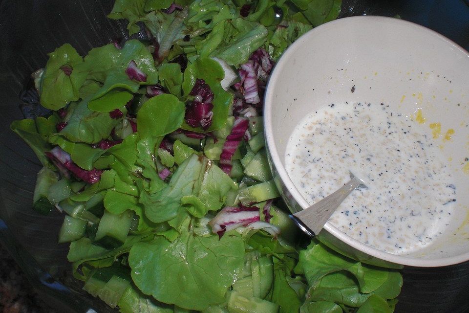 Cremige Salatsoße mit Kaffeesahne