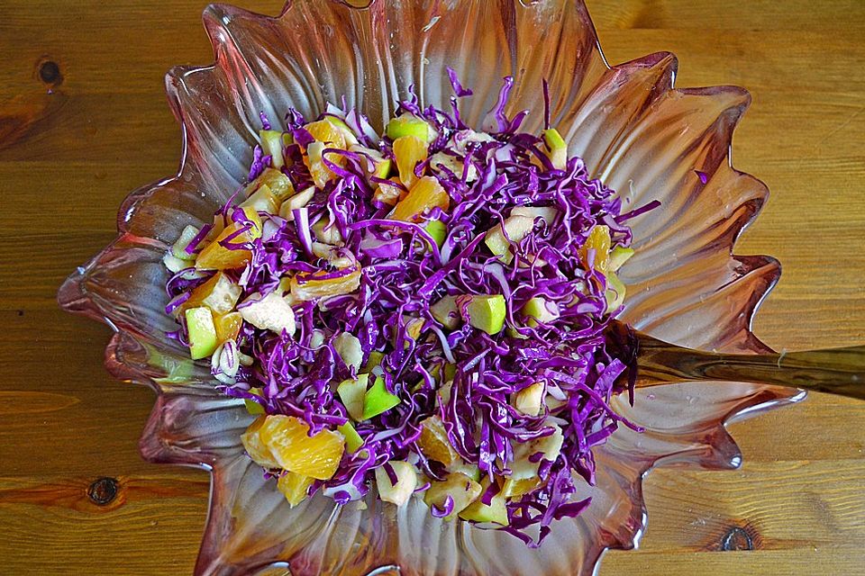 Rotkohl - Früchte - Salat (Rohkost)