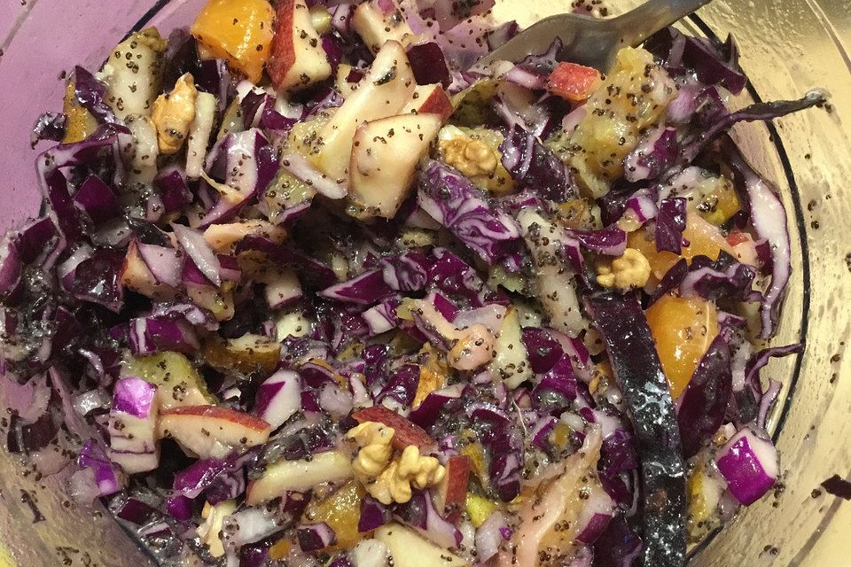 Rotkohl - Früchte - Salat (Rohkost)