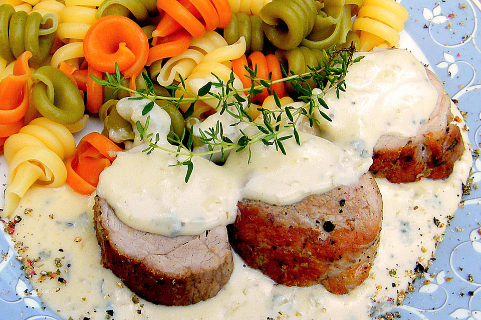 Schweinefilet mit Gorgonzolasauce