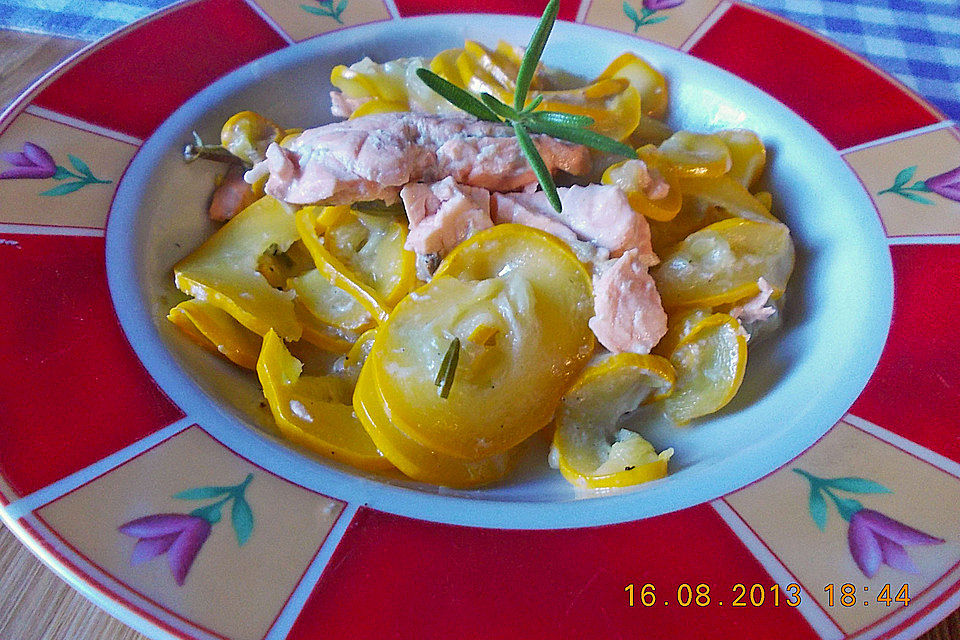 krümeltigers Zucchinipfanne mit Lachs