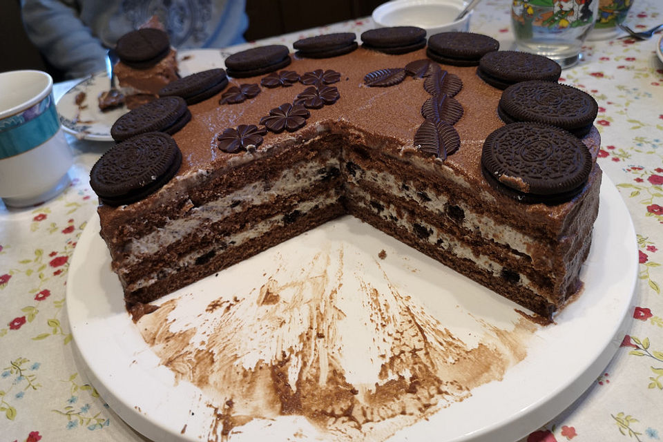 Oreotorte mit Schokocreme