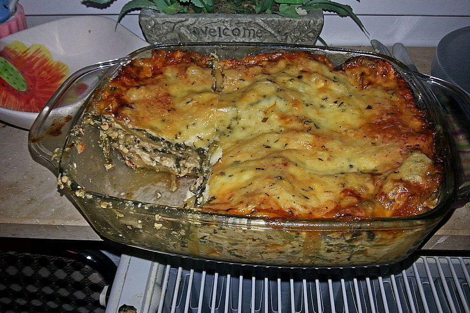 Spinat-Feta-Tofu-Lasagne