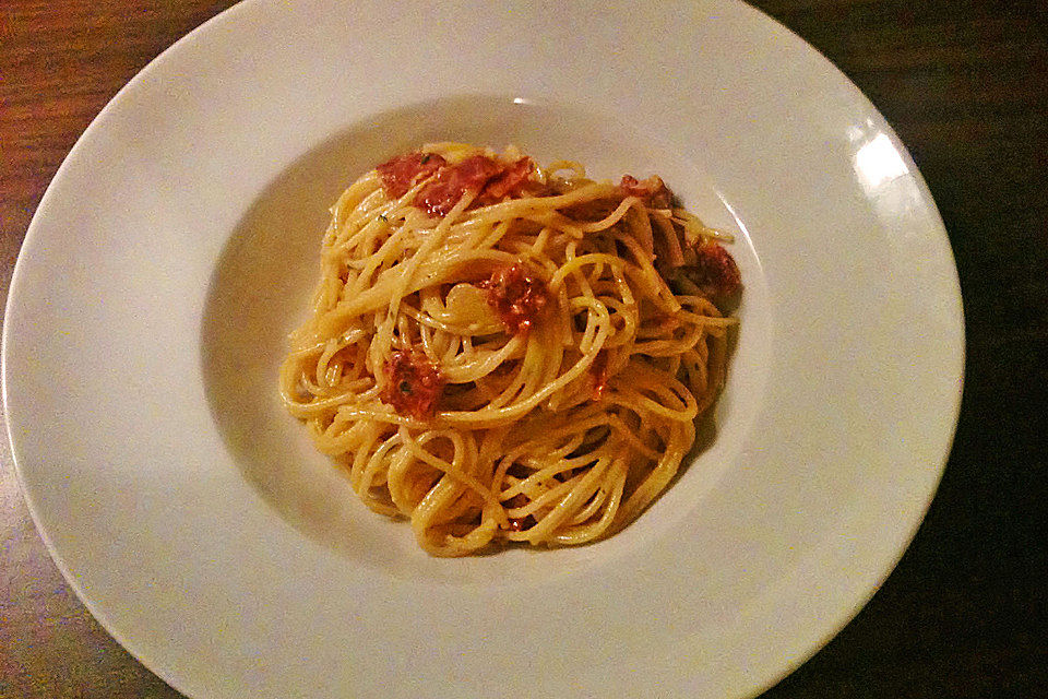 Spaghetti Carbonara mit Chorizo