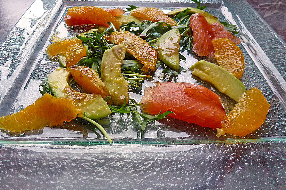 Lachs-Avocado-Rucola-Salat