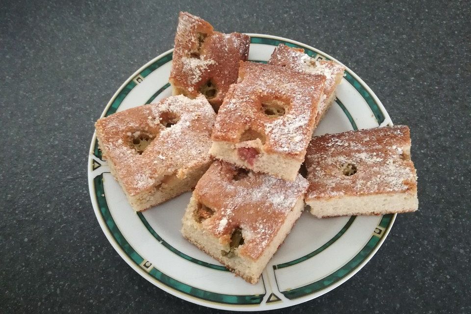 Schneller Rhabarber-Holunder-Kuchen