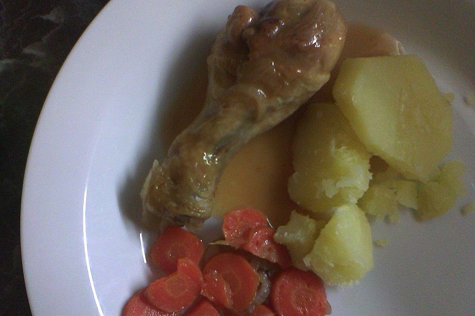 Hähnchenschenkel mit leckerer Sauce