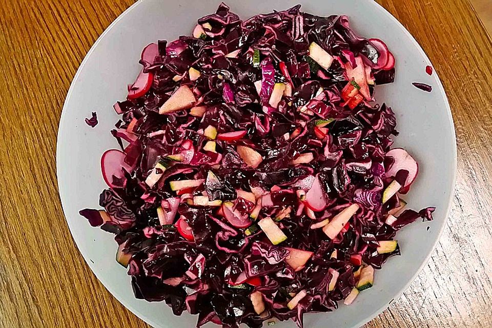 Rotkohl-Gemüse-Salat