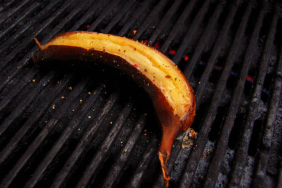 Orangige Grillbanane