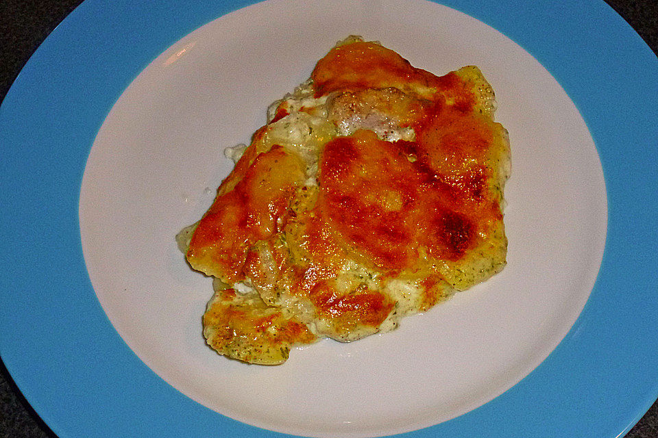 Kartoffelgratin mit Schweinefilet