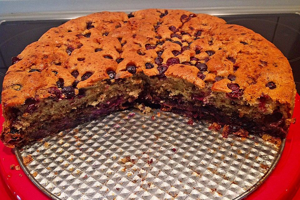 Heidelbeerkuchen mit Schokostückchen