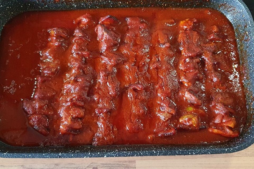 Schaschlik mit selbstgemachter Schaschliksoße