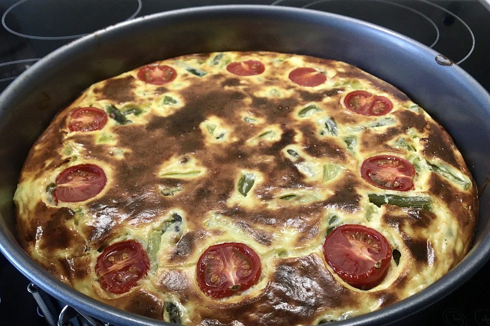 Spargelquiche mit Ziegenkäse