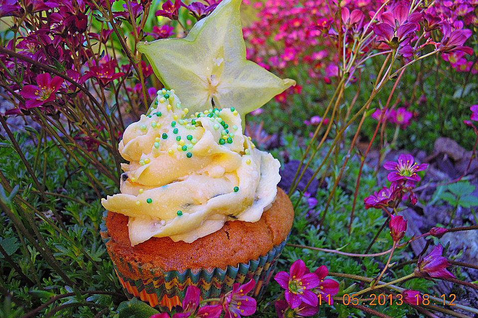 Maracuja-Sternfrucht-Cupcakes