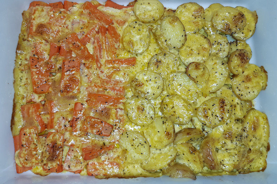 Kartoffel-Möhren-Gratin