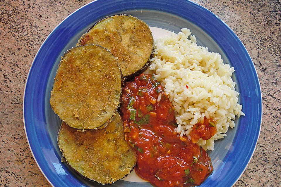 krümeltigers panierte Auberginen - vegan