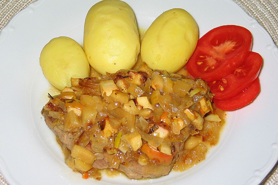 Scharfes Apfel-Zwiebel-Kotelett