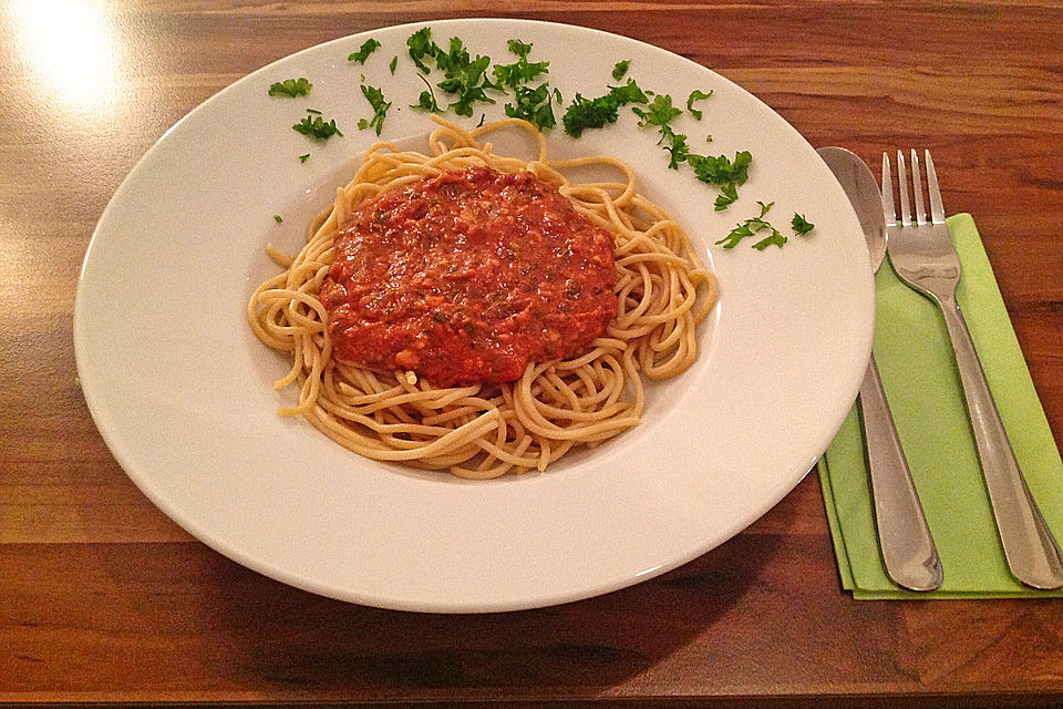 Mogelpesto mit karamellisierten Zwiebeln