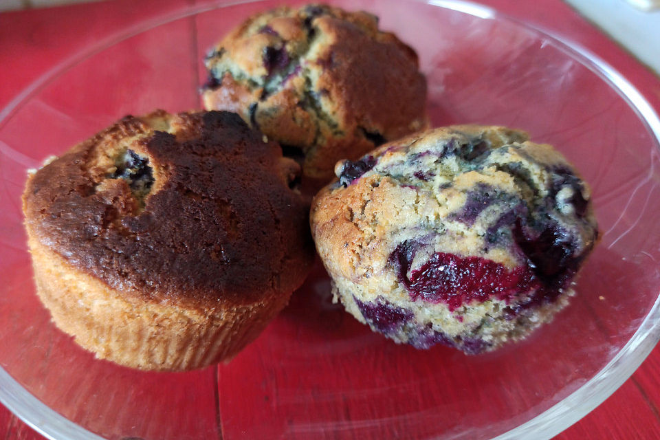 Saftige Heidelbeer-Maismehl-Muffins