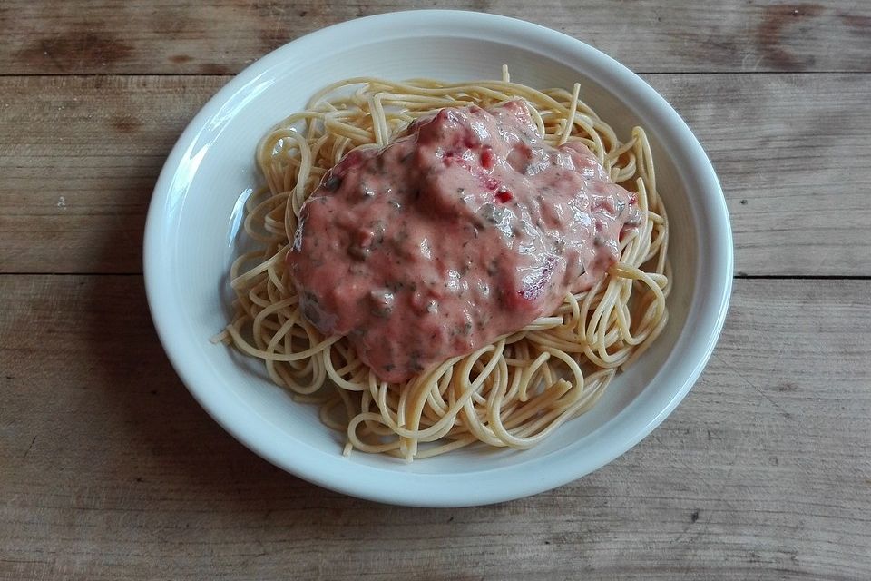 Spaghetti mit Teufelssauce