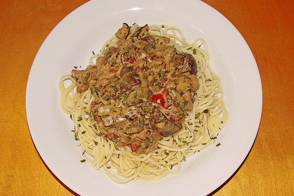 Waldpilzpfanne mit Spaghetti