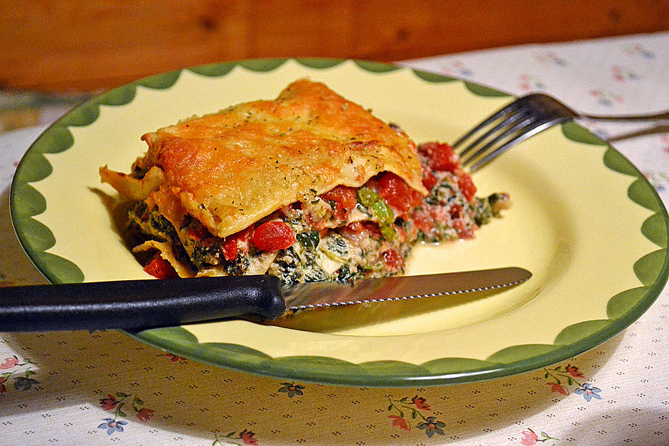 Cashew-Spinat-Lasagne