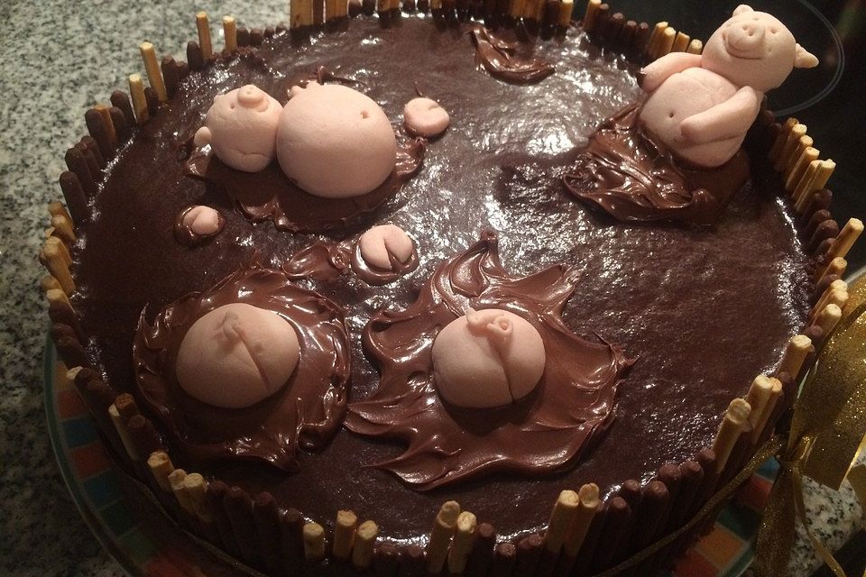 Schweinchen-Matsch Torte