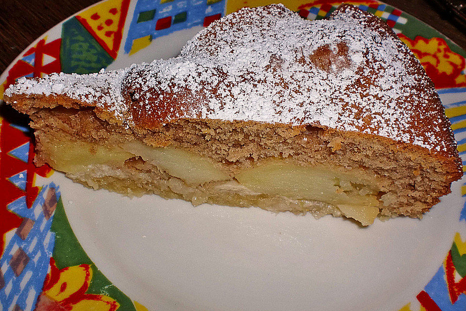 Apfelkuchen mit karamellisierten Walnüssen