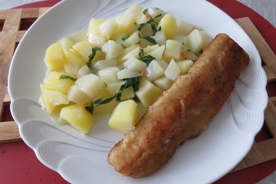 Fischfilet auf Kräuter-Kohlrabi