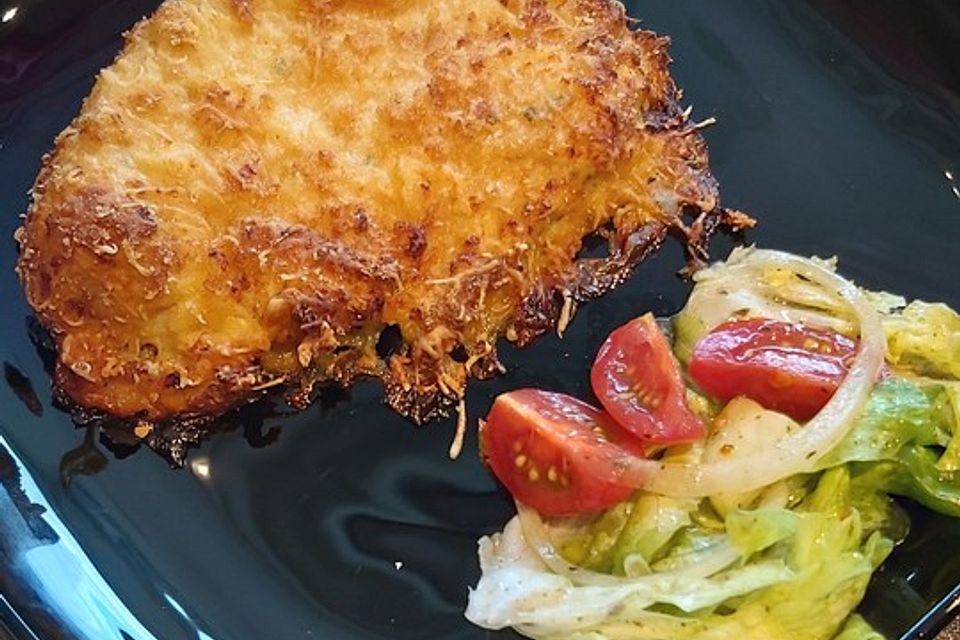 Hähnchenschnitzel mit Käsekruste