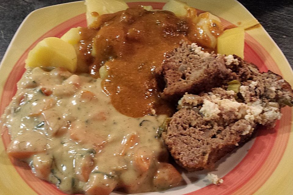 Hackbraten mit Schafskäse