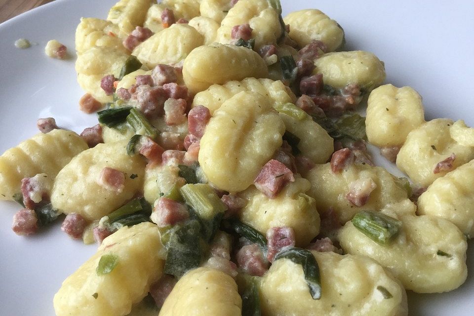 Gnocchi in Lauch-Specksoße