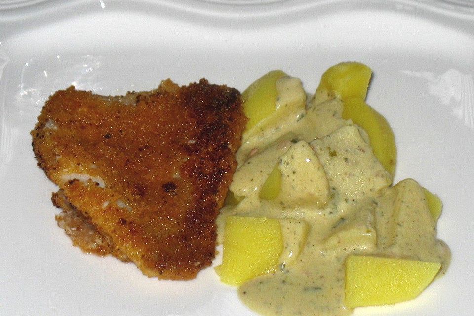 Kabeljaufilet mit Mayonnaisen-Panade