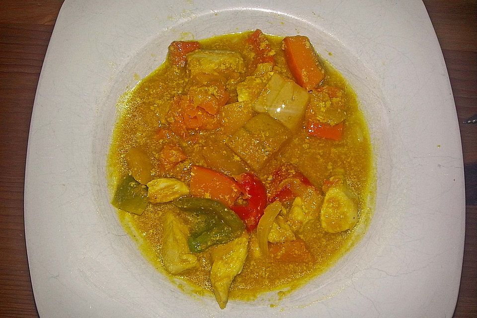 Kürbiscurry mit Hähnchenbrust