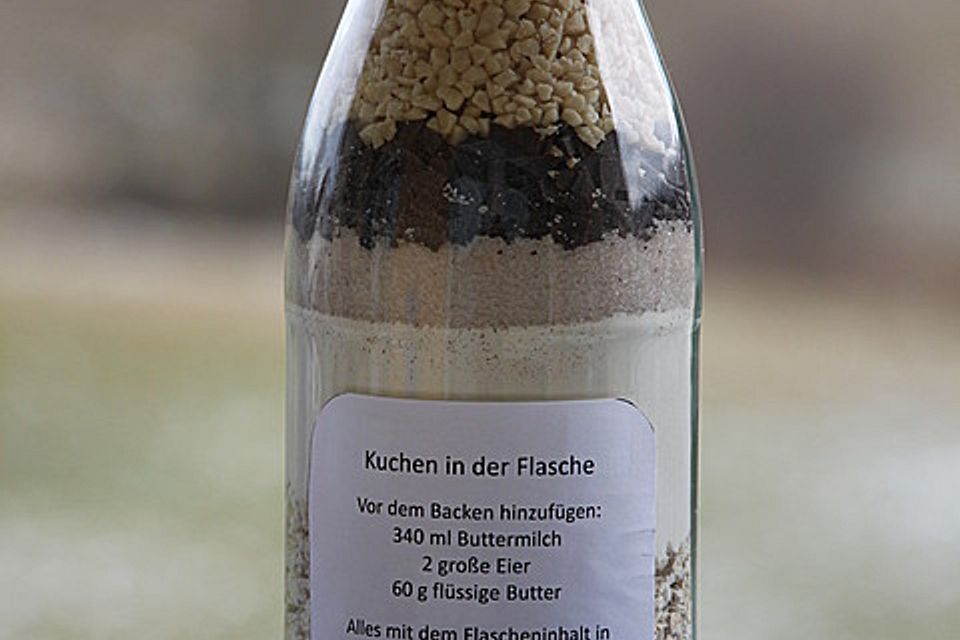 Kuchen in der Flasche