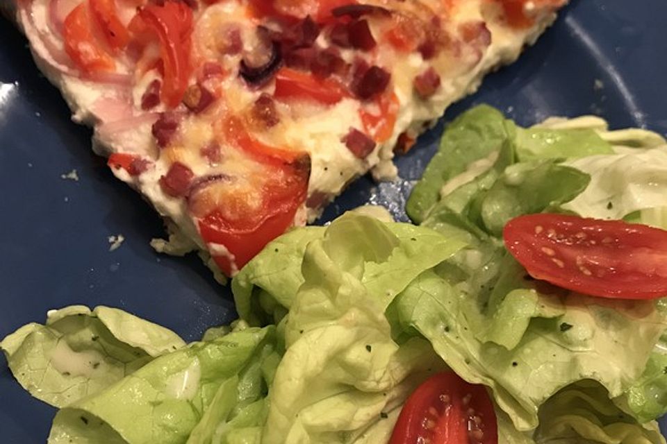 Low-Carb Flammkuchen vegetarisch