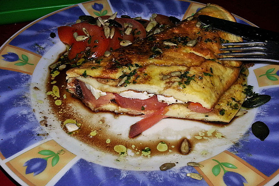 Eierpfannkuchen, italienisch angehaucht