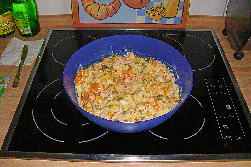 Anjas Reissalat mit Mandarinen