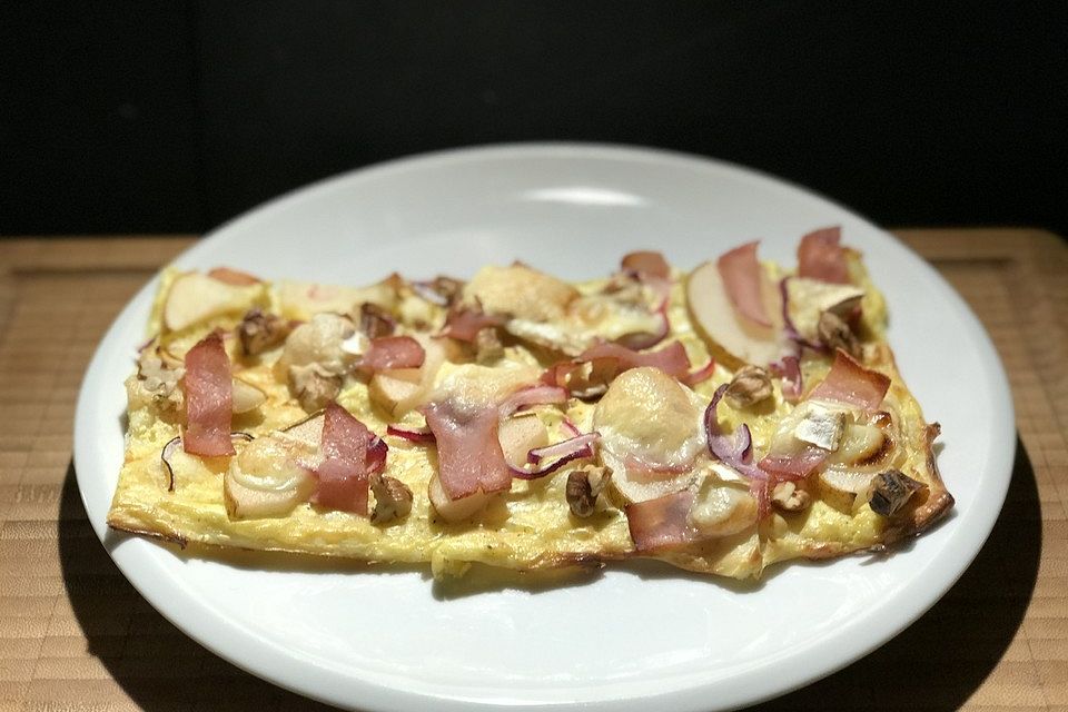 Herbstlicher Flammkuchen, vegetarisch