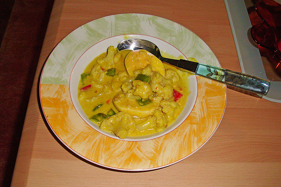 Anjas Curry-Eier Gemüse