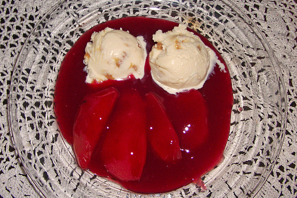 Punschbirnen mit Eis